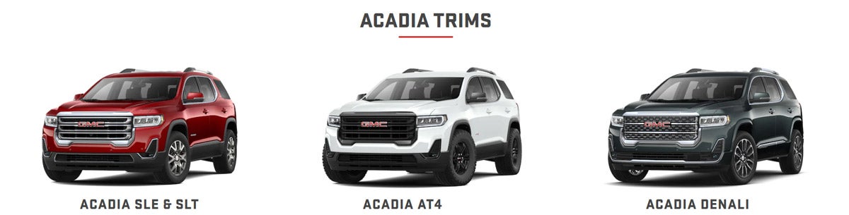 2021 GMC Acadia SUV Trims